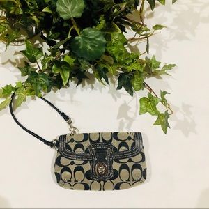 Authentic, classic Black Coach Clutch/Wristlet